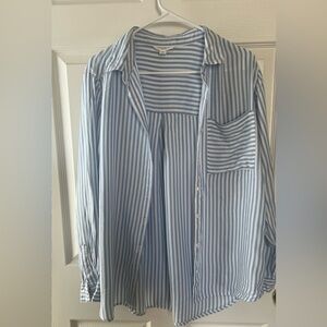Blue and White Soft Striped Shirt